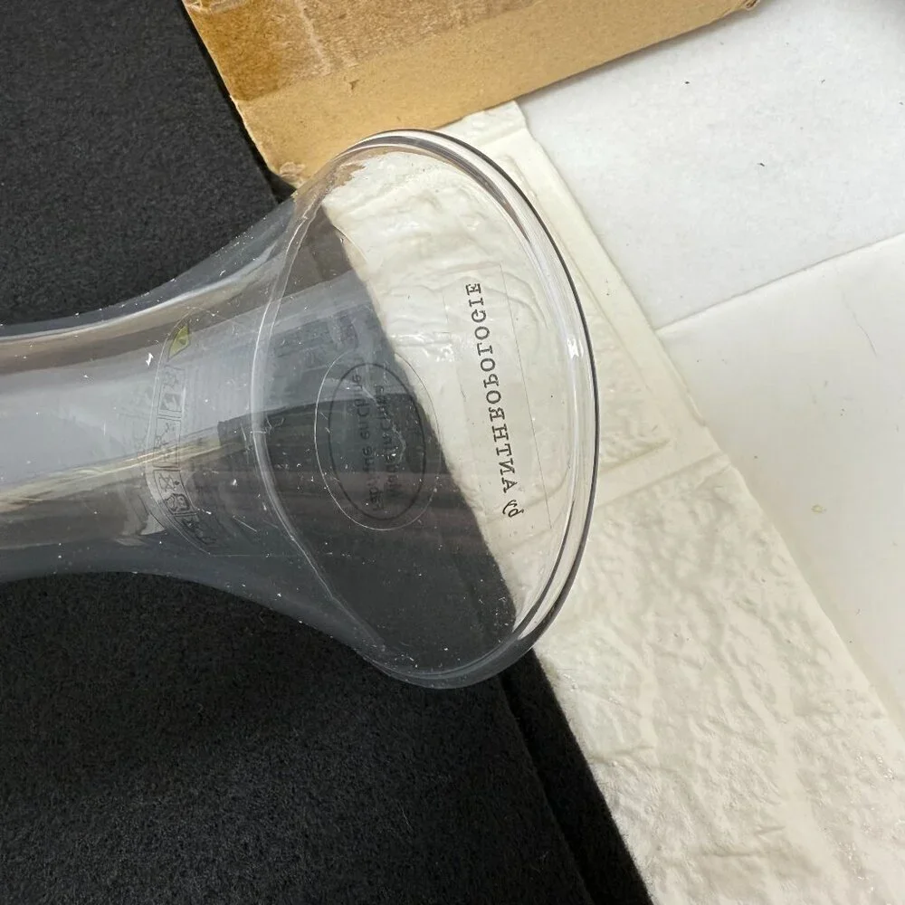 Anthropologie Delaney Glass Candlesticks Pair Lilac Taper Candle Table Decor